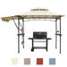 Dikasun Grill Gazebo 8x5 Ft Double Tiered Outdoor BBQ Grill Tent Barbecue Patio Canopy with Adjustable Awning and 15 Hooks Sand