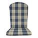 RSH DÃ©cor Outdoor Single Foam Adirondack Chair Seat Cushion Branson Lapis Blue Buffalo Plaid