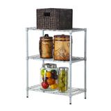 3 Tier Shelving Metal Storage Rack Metal Wire Shelving Unit Shelves for Laundry Bathroom Kitchen Pantry Closet Silver