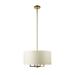 Globe Electric Emery 4-Light Matte Brass Pendant Lighting with Beige Fabric Shade 60340