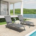 YRLLENSDAN Outdoor Chaise Lounge Chairs Set of 2 for Outside Pool Folding Lounge Chairs for Beach Outdoor Patio Chairs with Adjustable Reclining