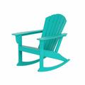 WestinTrends Dylan Outdoor Rocking Chair All Weather Poly Lumber Seashell Adirondack Rocker Chair 350 Lbs Support Patio Rocking Chairs for Porch Garden Backyard and Indoor Turquoise