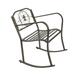 Kitsin Single Rocking Chair Lightweight Flat Tube Bronze Color Chair for Patio Porch Lawn Garden Decoration