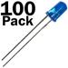 100 Pack Blue Diffused Lens LEDs 5mm Diameter Round Bulb 2-Pin Light Emitting Diodes for DIY Hobby or Other Electronic Projects