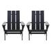 Eliphaz Acacia Wood Outdoor Foldable Adirondack Chairs Set of 2 Black