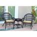 Jeco Santa Maria 3 Piece Wicker Patio Chat Set with Optional Cushion