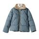 Lovskoo Womens Winter Coats Quilted Jacket Zipper Long Sleeve Cotton Padded Jacket Solid Color Jacket Blue