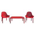 Luxury Commercial Living 3-Piece Red Patio Lounge Set 39.5