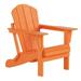 Afuera Living Coastal Outdoor Folding Poly Adirondack Chair in Orange