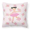 Ballerina Black Hair Ponytails Fabric Decorative Pillow