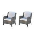 Ovios Outdoor Patio Single Chairs on sale 2 Pieces Wicker Patio Single Chairs Set PE Rattan Patio Chairs with Fabric Cushions for Backyard