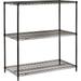 Nexel Black Epoxy 3 Tier Wire Shelving Starter Unit 72 W x 21 D x 34 H