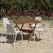 Amazonia Saralegui Wood 5 Pieces Octogonal Patio Dining Set White Chairs Seating Capacity: 4