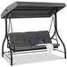 Best Choice Products 3-Seat Outdoor Converting Canopy Swing Glider Patio Hammock w/ Removable Cushions - Gray