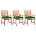 ametoys Patio Dining Chairs 3 pcs with Cushions Solid Acacia Wood