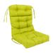 Blazing Needles 20 x 42 in. Spun Polyester Solid Outdoor Tufted Chair Cushion Lime