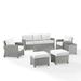 Crosley Furniture Bradenton 7-piece Wicker Outdoor Sofa Set in White/Gray