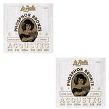 La Bella Guitar Strings 2 Pack Acoustic Phosphor Bronze Extra Light 010-050