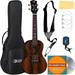 Luna Crescent Caidie Concert Ukulele Bundle with Gig Bag Strap Tuner Strings Austin Bazaar Instructional DVD and Polishing Cloth