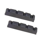 2 Pieces Slotted Nuts Electric Bass Replacement Parts for 4 String Bass - Black as described