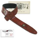 Walker & Williams GE-104 Antique Mahogany Tooled Padded Strap with Brass Conchos