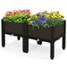 Topbuy Outdoor 2 Set Planter Vertical Elevated Raised Garden Bed Planter Box Kit for Backyard Patio