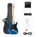 GLARRY Full Size Maple Electric Guitar with Amp and Case Beginner Blue