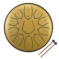 6 inch 11-Tone Steel Tongue Drum Hand Pan Drums with Drumsticks Percussion Musical Instruments