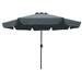 10ft Patio Umbrella Round Outdoor Umbrella Garden Sun Shade with Crank and Push Button Tilt Polyester Canopy Sunbathing Umbrella for Garden Backyard Pool Beach Dark Gray