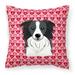 Carolines Treasures BB5311PW1414 Border Collie Fabric Decorative Pillow 14Hx14W multicolor