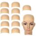 Flmtop 2/12Pcs Women Men Universal High Stretchy Wig Liner Cap Hat Hairpiece Accessory