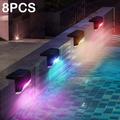 8 Pack Solar Pool Side Lights Stair Lights LED Waterproof Color Changing Pool Light for Stairs Steps Fence Patio Backyard Decoration Black