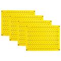 Colorful Pegboard Wall Organizer Tiles - Wall Control Modular Metal Pegboard Tiling Set - Four 12-Inch Tall x 16-Inch Wide Yellow Peg Board Panel Wall Storage Tiles - Easy to Install (Yellow)