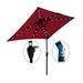 10 x 6.5 FT Rectangular Patio Umbrellas with 26 Solar LED Light Market Table Waterproof Umbrellas Sunshade with Crank and Push Button Tilt Patio Hanging Umbrella for Garden Deck Pool Burgundy