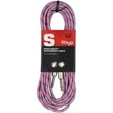Stagg Instrument Cable Vintage Tweed Style S-Series 20 ft. Pink