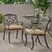 GDF Studio Sher Outdoor Dining Chair with Cushion (Set of 2) Shiny Copper and Tuscany