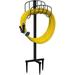 TINGOR Garden Hose Holder Detachable Metal Water Hose Holder Hose Hanger Heavy Duty Hose Holder Free Standing Garden Hose Storage Hose Stand for Outside Yard Black