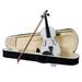 Lowestbest New 4/4 Acoustic Violin for Kids / Boys / Girls Solid Wood Violin with Case and Bow 688WH4NS Black Violin Outfit Set for Beginners - White