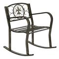 SalonMore Outdoor Wrought Iron Rocking Chair for Garden Yard