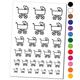 Baby Carriage Pram Stroller Water Resistant Temporary Tattoo Set Fake Body Art Collection - Dark Green