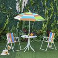 Outsunny Folding Kids Table and Chair Set for Garden Backyard