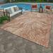 Paseo 9 x 13 Red and Beige Abstract Outdoor Rug