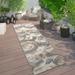 Bergamo Modern Floral Flowers Indoor/Outdoor Gray 2 x7 Runner Rug