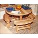 47 Red Cedar Round Trestle Picnic Table with 4-31 Benches