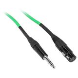 Rockville RCXFB6G 6 Female XLR to 1/4 TRS Cable Green 100% Copper
