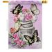 Breeze Decor Butterflies Water Can Floral Double-Sided Garden Decorative House Flag Multi Color