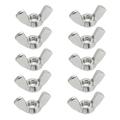 10-32 Wing Nuts 304 Stainless Steel Shutters Butterfly Nut Hand Twist Tighten Fasteners Parts 10 pcs