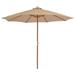 Anself Outdoor Parasol with Wooden Pole Folding Beach Umbrella for Garden Patio Backyard Terrace Poolside Supermarket 118.1 x 98.4 Inches (Diameter x H)