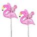 Exhart 2 Piece Pink Flamingo WindyWing Stakes with Pink LED Lights 4.5 by 27.5 inches Plastic (Outdoor Pathway Landscape Night Lights For Home Garden Patio Yard Home Decoration)