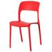 Fabulaxe Modern Plastic Outdoor Dining Chair with Open Curved Back Red